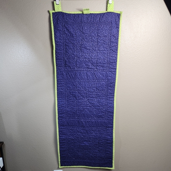 Handmade Purple/Lime Green Quilted Wall Hanging/Runner 17x44" - Picture 5 of 5